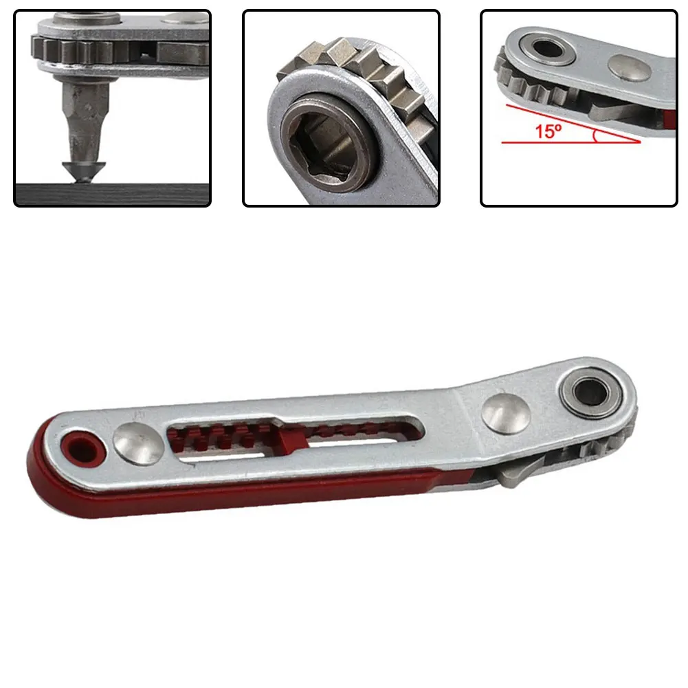 For Mini Ratchet Wrench with 6.35mm Interface Diameter Compatible with 1/4 Hex Bits and 1/4 Square Drive Socket Tools