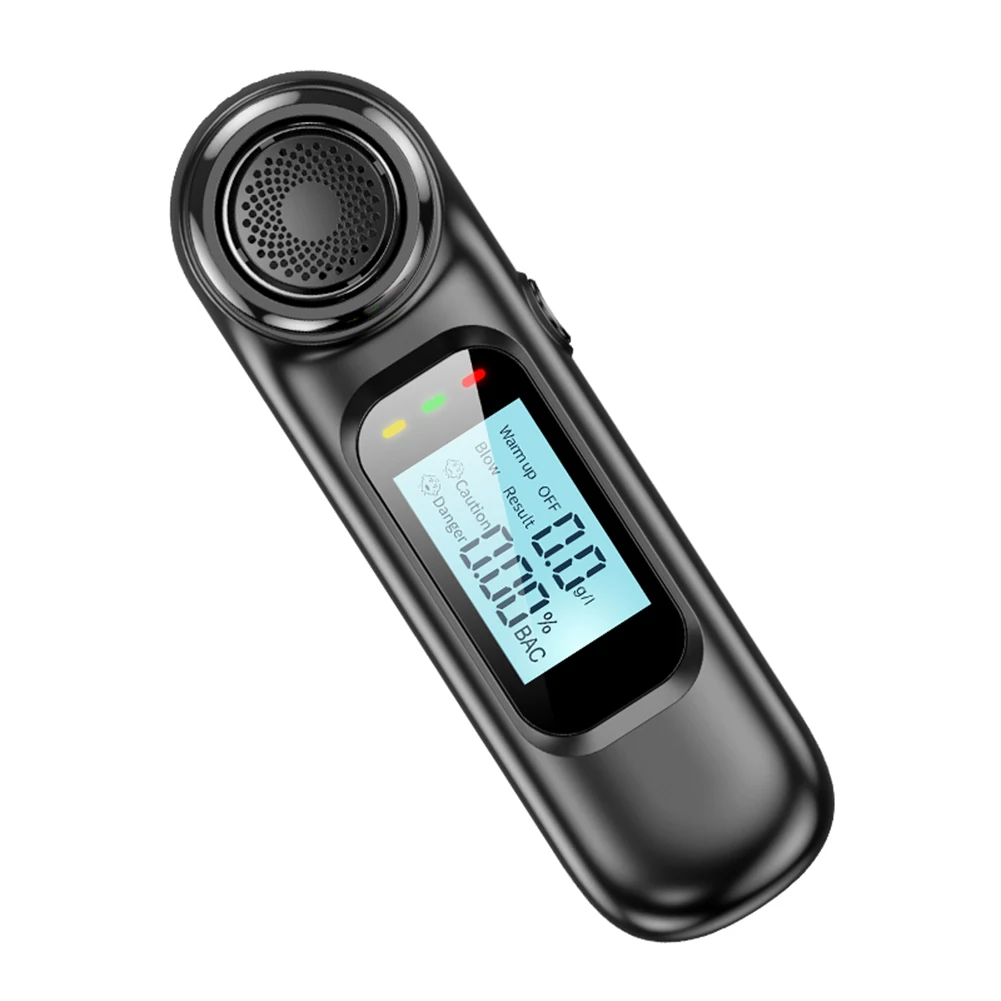 Handheld Analyzer Digital Breathalyzer USB Rechargeable Portable Drink-Driving Breathalyzer High Accuracy Tester