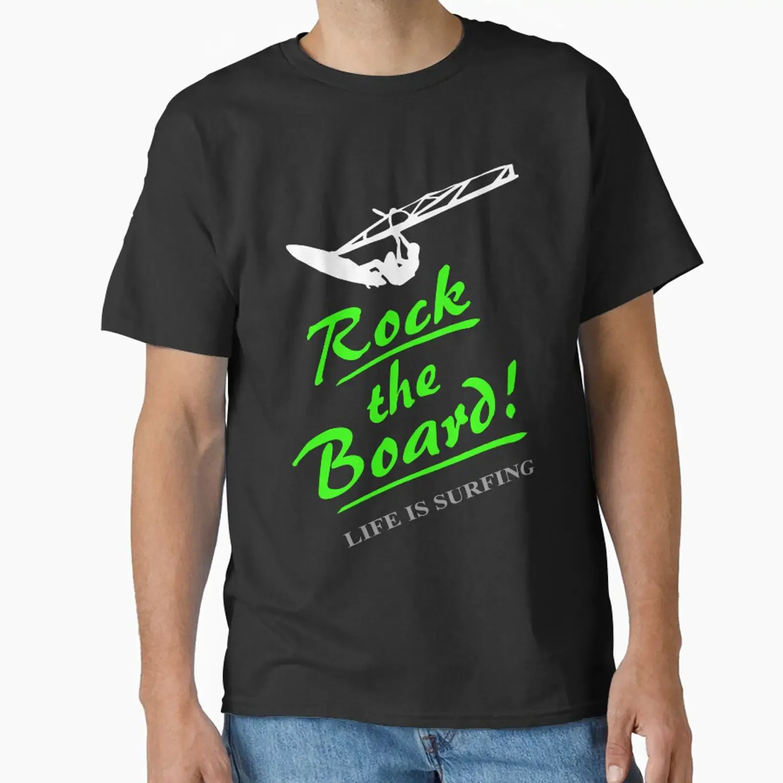 Rock the board Windsurfing designed and sold by Port Stevens vintage Washed graphic Slightly Soft Versatile Unisex