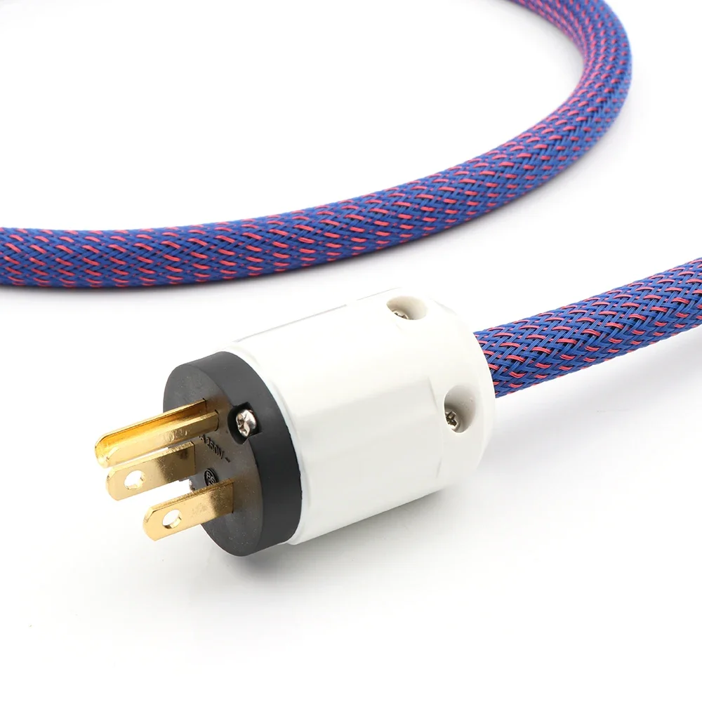 HIFI Power Cable 4square OFC Copper Wire Hi-Fi AC Mains Cable Audio Grade Power Leads EU/US Plug Power Cable