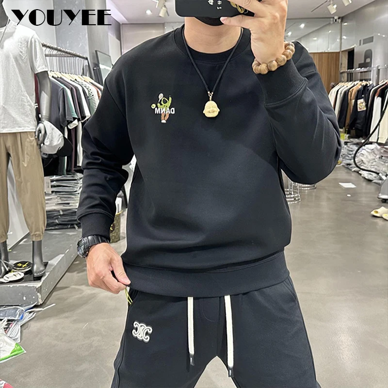 Cartoon Printing Hoodies Men\'s Trendy Brands Autumn Winter Handsome Pullover Long Sleeve Top Casual Couple Clothing Sweatshirts
