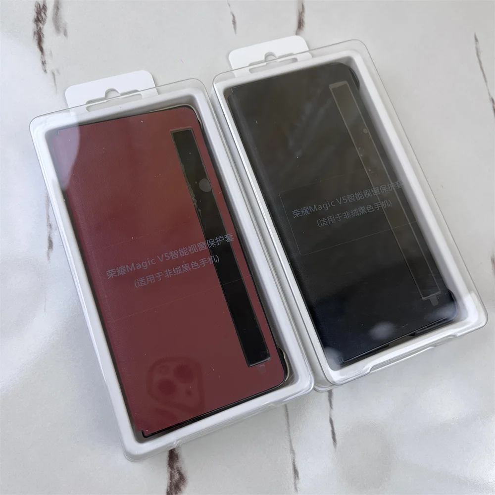 

Новый оригинальный чехол Smart View для Honor Magic V5 Auto Sleep Wake Up Flip Cover Роскошный кожаный чехол для телефона MagicV5 Fundas Capa