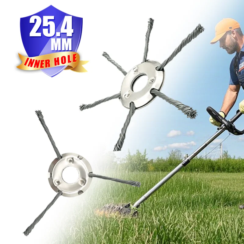 VARIEA-2-pack, 9inch Steel Wire Wheel Head Grass Trimmer - Universal Weed Brush for Straight Shaft Brushcutter, Effective Moss a