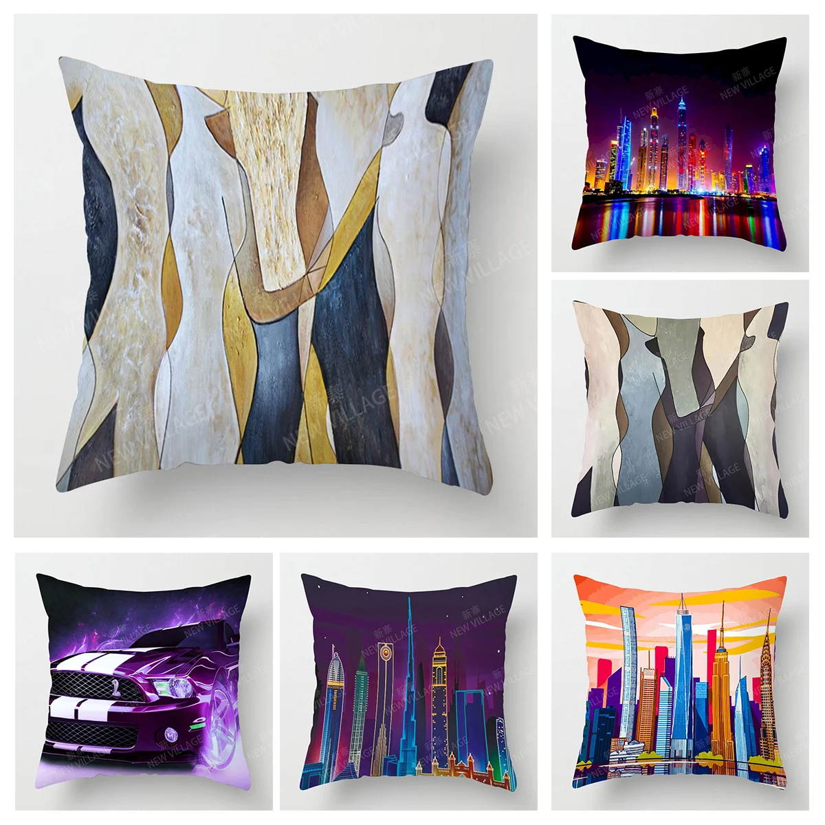 Home living room decoration cushion covers Women and High Buildings throw pillow cover45*45 pillowcase 40x40cm 50x50 45x45