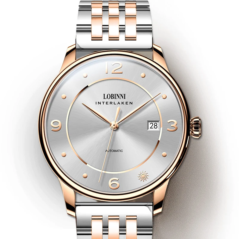 Lobinni Men Automatic Watch 40mm Top Luxury Brand Mechanical Wristwatch 50m Waterproof Sapphire Luminous Butterfly Clasp ST2130