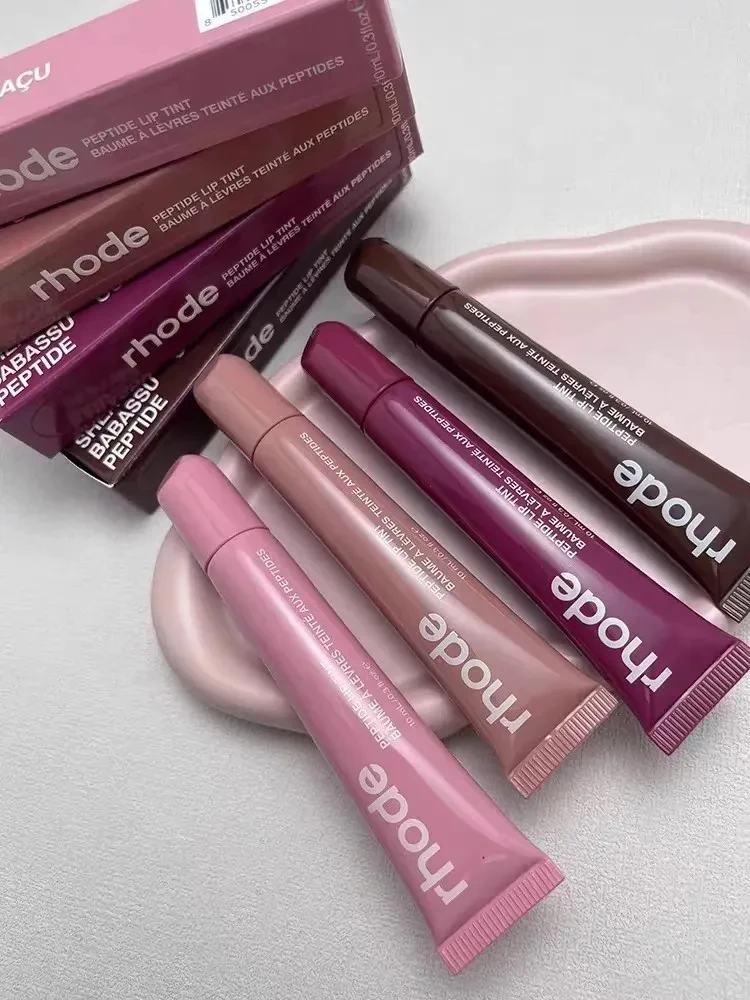 Original Rhode Maquiagem Lip Gloss, Hidratante, Brilhante, Líquido, Hidratante, Brilho Labial Transparente, Beleza, Batom Colorido, 4 Cores