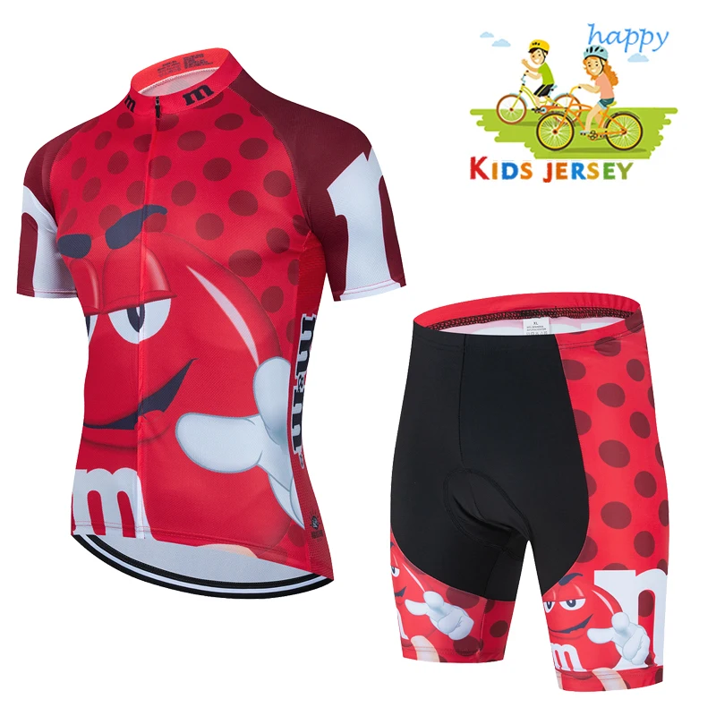 Kids Cycling Jersey Set 2022 Cartoon Summer Boys Girl Cycling Clothing Children Road Bike Short Sleeve Shirt Suit Quick dry