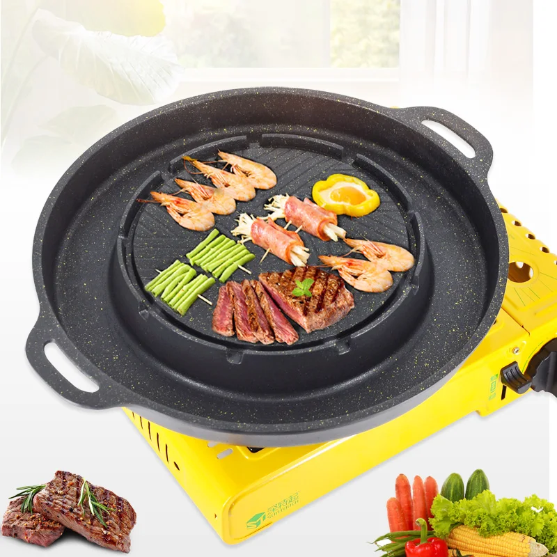 Hot Pot Grilling All in One Pot, Korean Style Grill Pan, Baking Pan, Shabu-roasting and Cooking, Dual-purpose Pot, Cooking Suppl