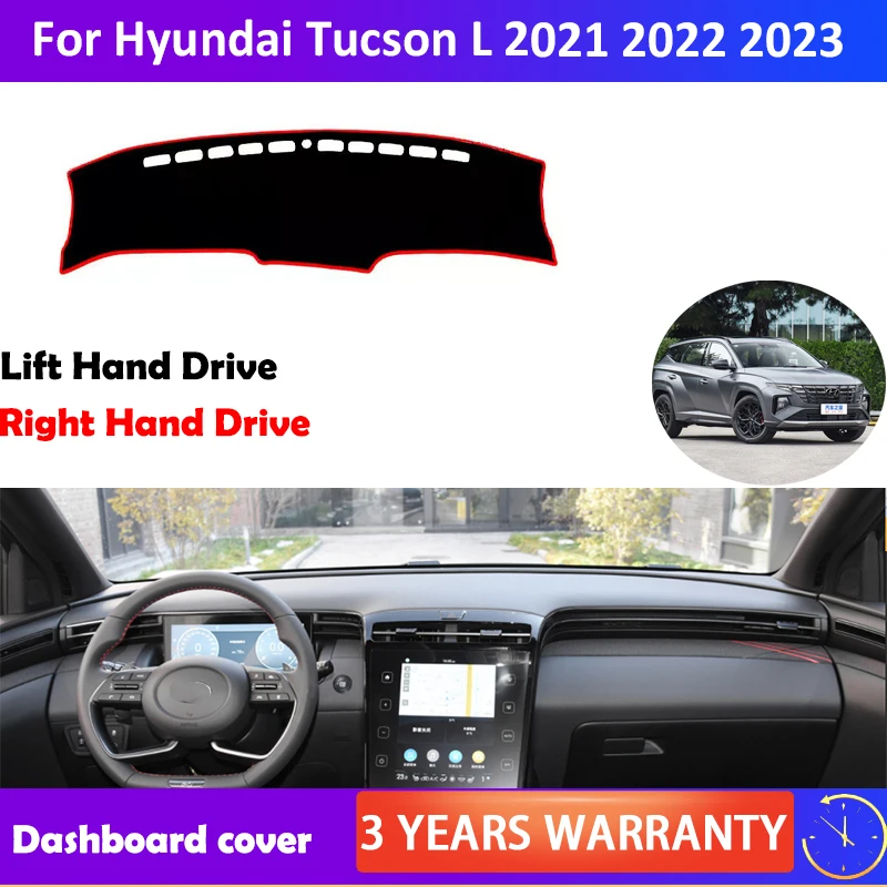 

For Hyundai Tucson 2021 2022 2023 Sunshade Protect Leather Anti-Slip Mat Dashboard Cover Pad Sunshade Dashmat Car Accessories