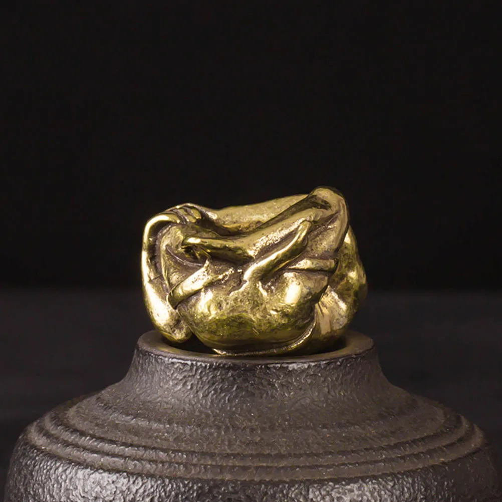 

2Pcs Brass Bodhidharma Buddha Statue Desktop Decor Vintage Brass Craft Ornament Home Office Decoration