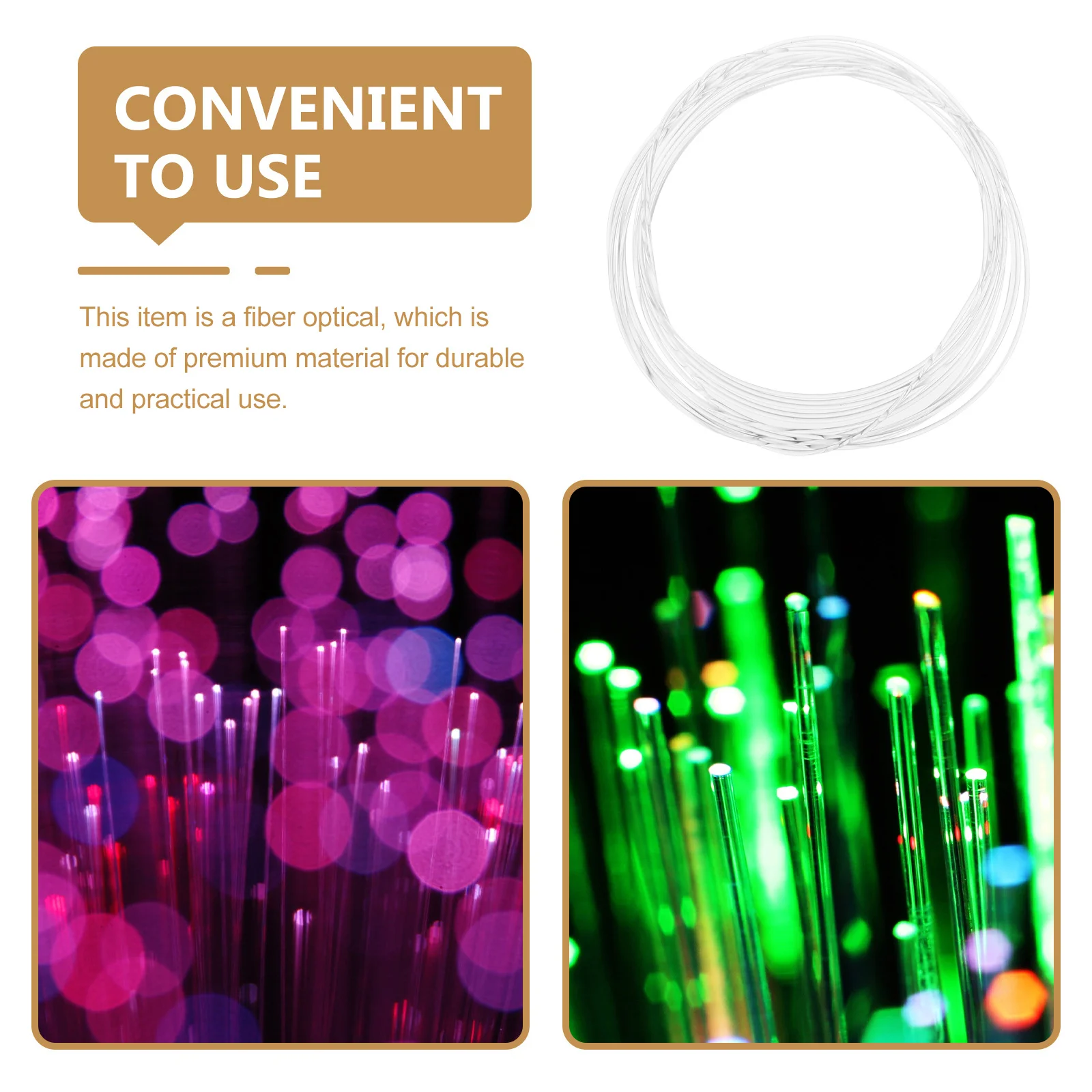 1Pcs Optical Fiber Cable Fiber Optic Solid Transparent Mma Material 3m Bright Light Guide for Decorative Lighting