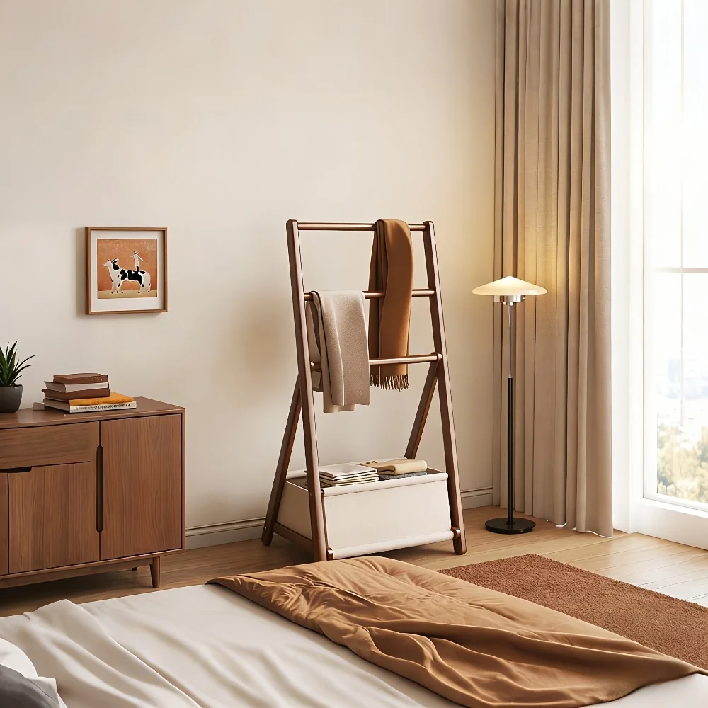 Klappbarer Kleiderständer Freistehender Bodenstehender Kleiderbügel Platzsparender Organizer für Schlafzimmer, Eingangsbereich Wohnmöbel