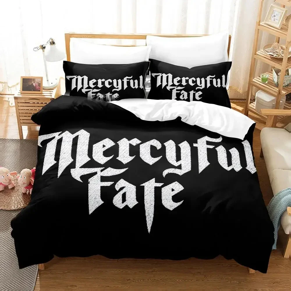 3PCS Single-sided Printed Quilt Cover Mercyful Fate Pattern Duvet Bedding Set Comfortable Bedspreads Duvet Cover Birthday Gift