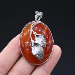 New Style Pendant Natural Stone Shell Leaf Oval Pendant For Jewelry Making DIY Necklace Bracelet Earrings Accessory