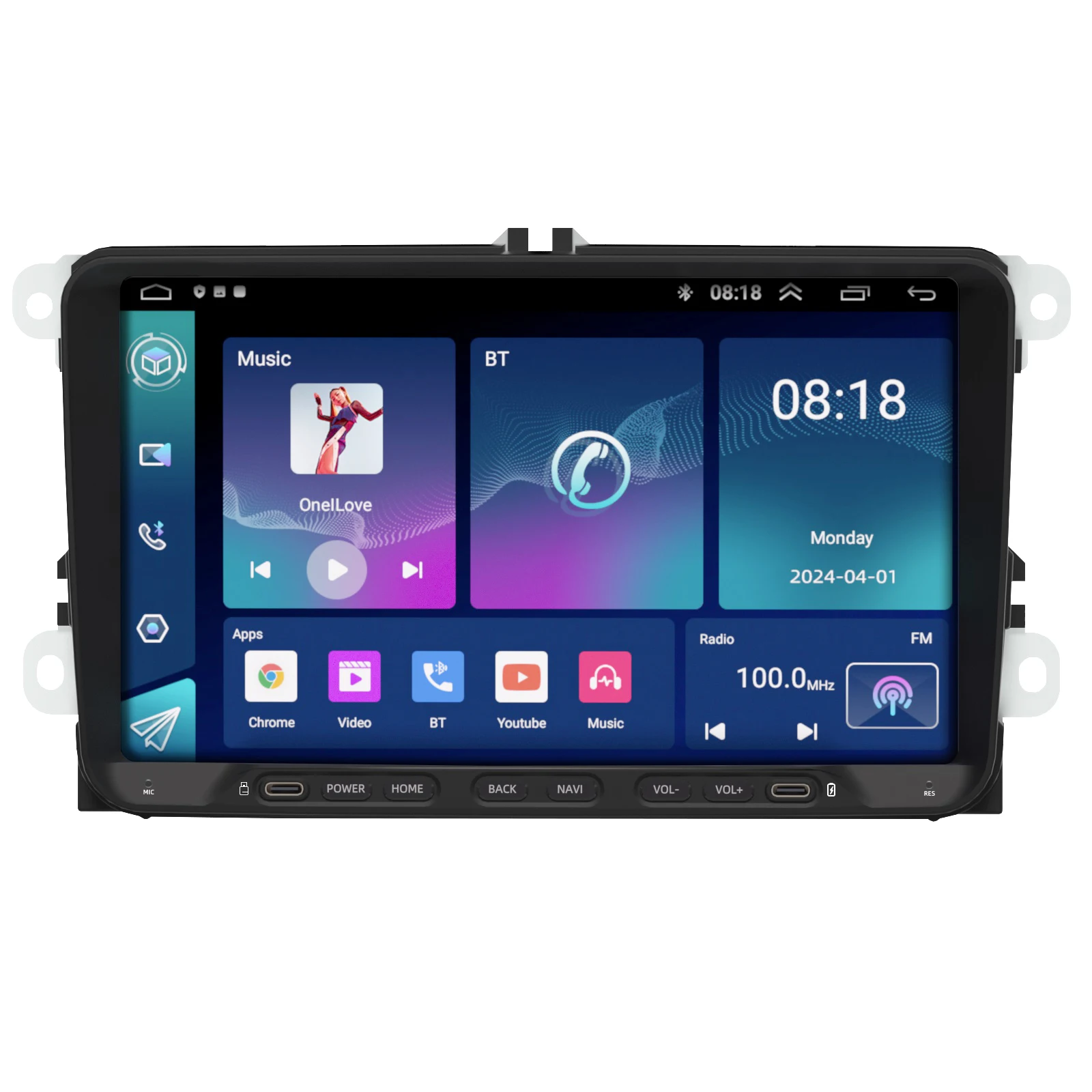 9“Android Car Radio For Volksbottom Edge 6 Buttons CarPlay Android Auto GPS Nav Bluetooth Steering Control