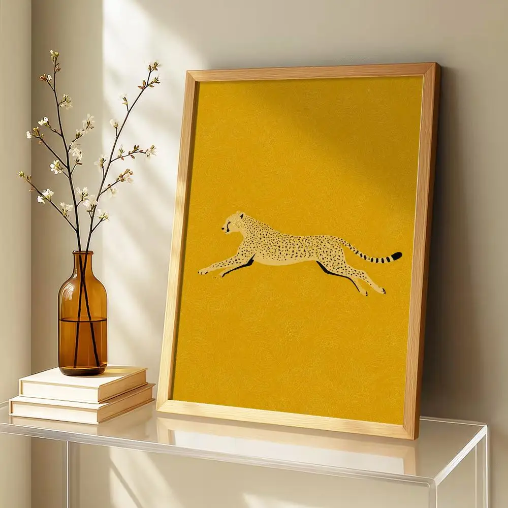 Vintage Galloping Wildlife Painting Calligraphy Canvas Poster Art for Bedroom Living Room Home Decor Wall Decoration Decals Gift