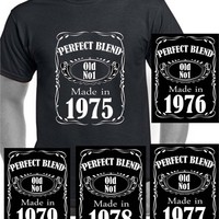 cotton Casual Men T Shirt O-Neck Tops 1975 1976 1977 1978 1979 T Shirt T-Shirt Clothing Birthday Age Year Party Gift T Shirts