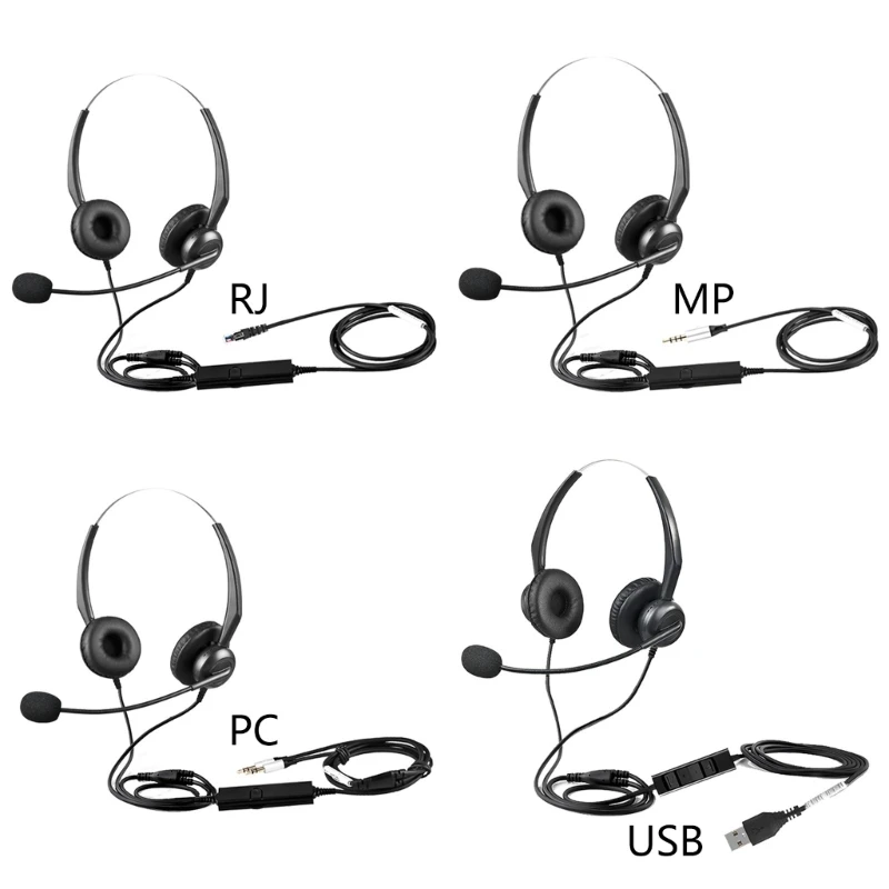 Наушники ABS Headset VF32 с двойными проводами для представителей службы поддержки клиентов. Четкая связь и удобная посадка.