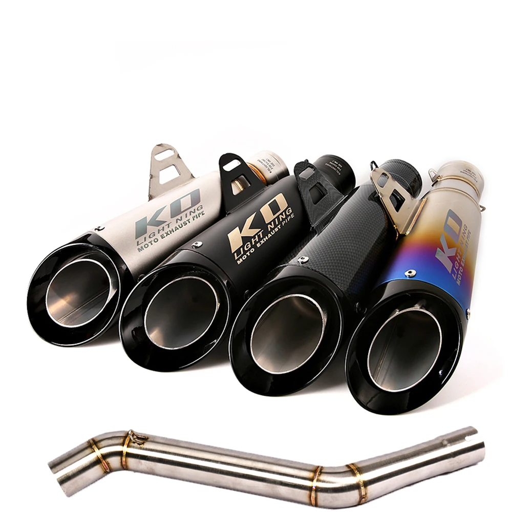 

For CFMOTO NK400 650 Slip On Motorcycle Exhaust Escape System 51mm Mufflers Connect Mid Link Pipe Stainless Steel