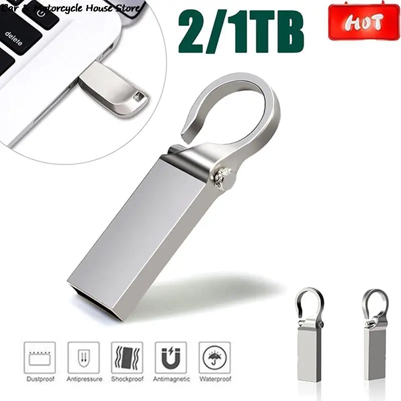 USB 3.0 Flash Drive Metal Pen Drive with Phone Adapter 1TB 2TB USB Memory Stick Storage Device U Disk For Mac Car Digital TV