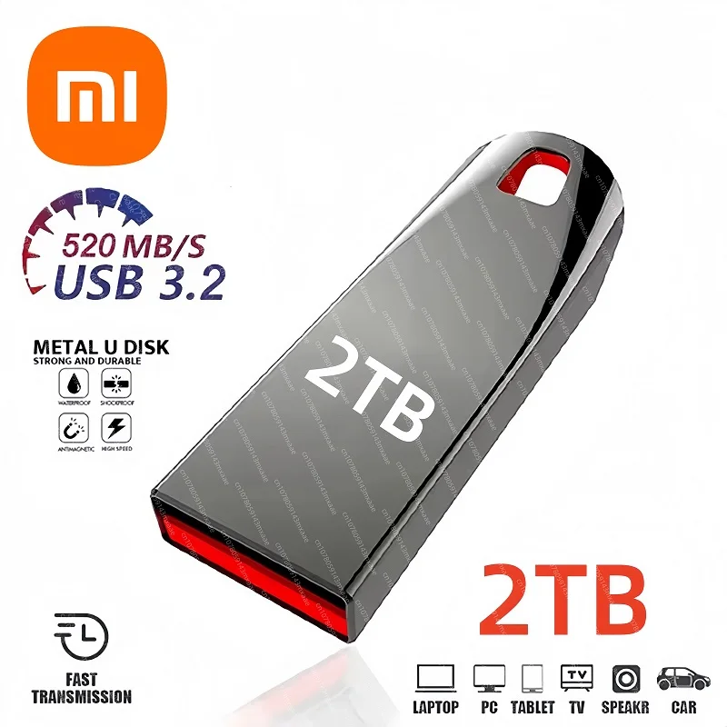 Xiaomi 2TB Metal Flash Drives USB 3.2 High Speed Pendrive 1TB Portable Usb Drive Waterproof Memoria Usb Flash Disk Upgraded 2025