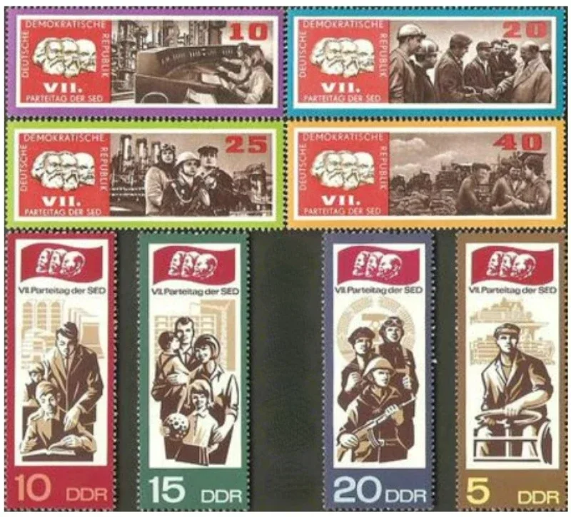 8 PCS, DDR, 1967, Lenin Marx, Real Original Post Stamps for Collection, MNH