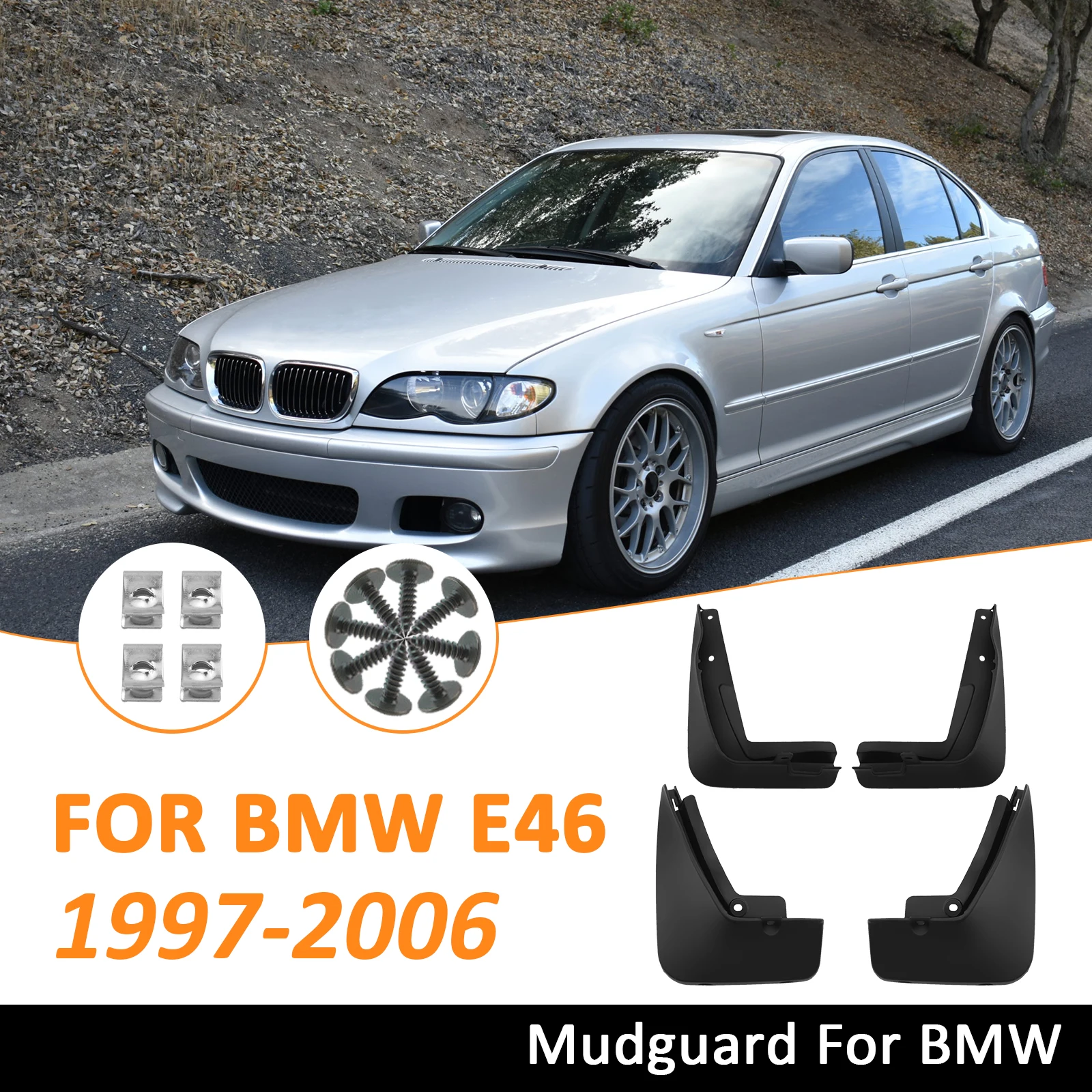 

Автомобильные брызговики для BMW 3 серии E46 1997-2006, брызговики 318i 320i 323i 325i 328i 330i, передние и задние автомобильные аксессуары