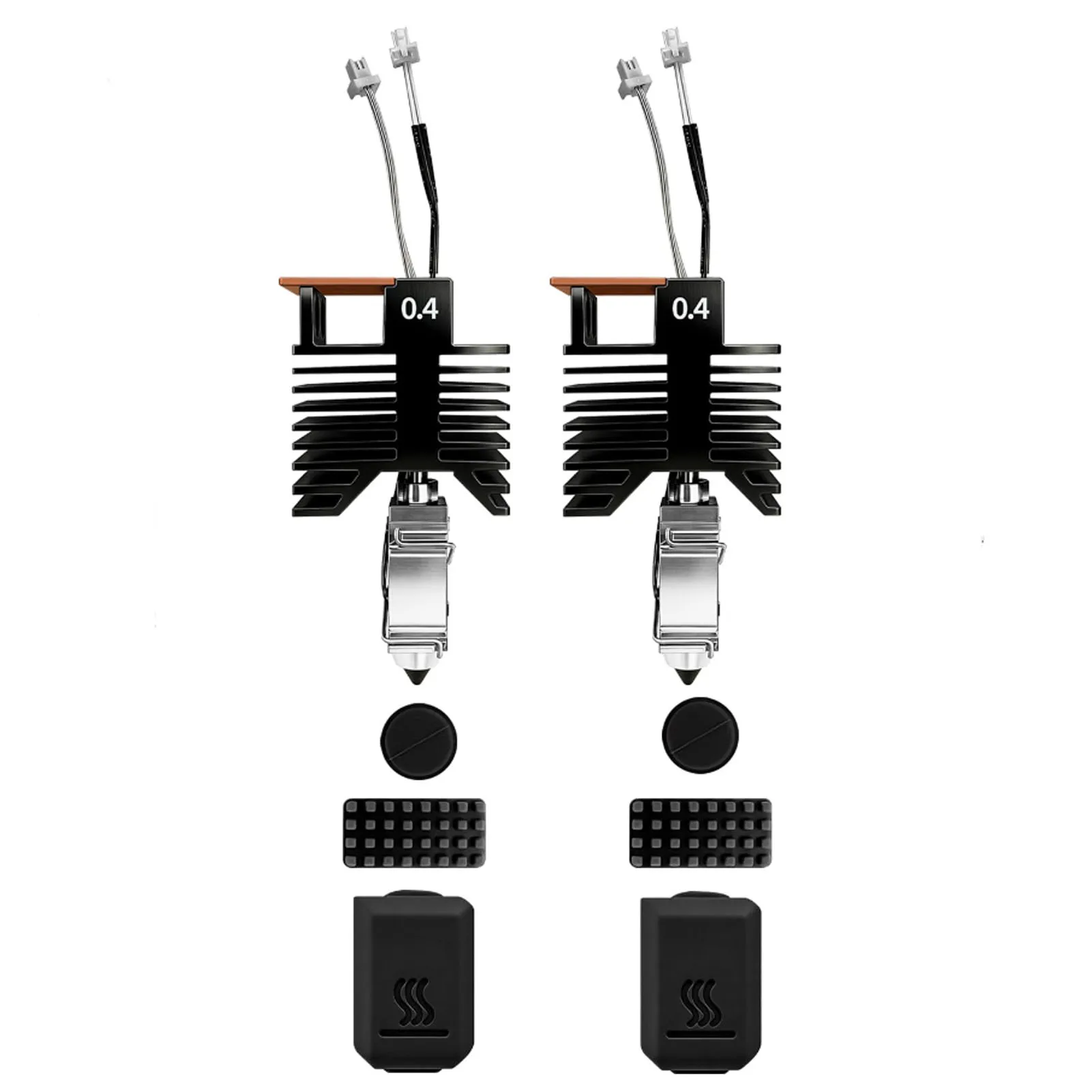 

2Pcs 0.4mm Hotend Kit Replacement for Snapmaker U1 3D Printer Extruder Hotend with 2 Silicone Sock 2 Nozzle Brush 2 Spill Mat