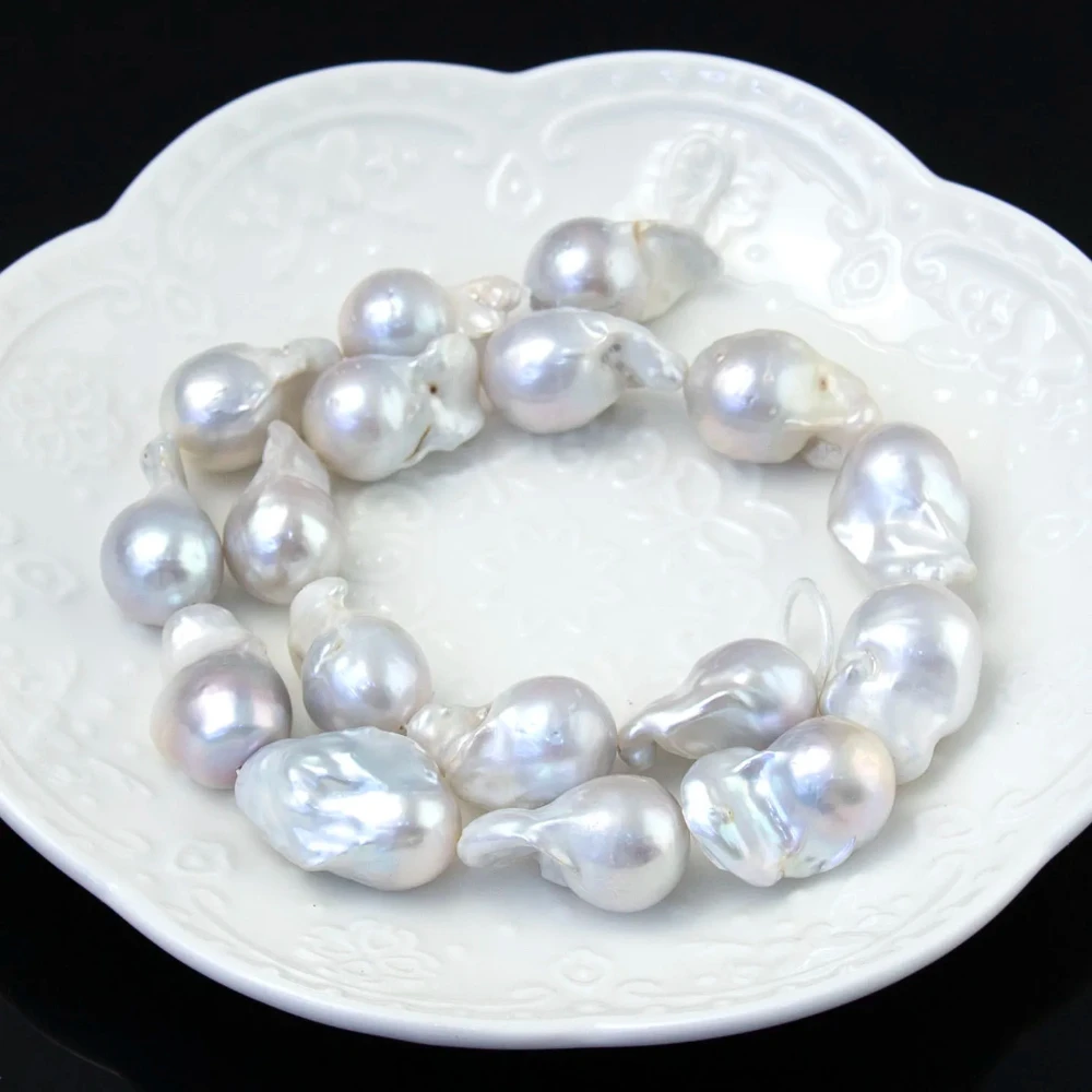 

17-25mm Luxury Style Baroque White Natural Freshwater Pearl spacer Beads for Jewelry Making DIY Necklace Bracelet Earrings