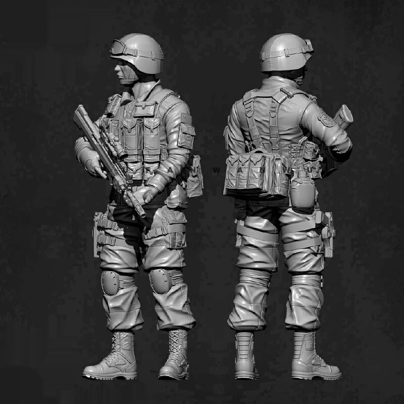 

1/35 Resin Model Figure Chinese Army Soldiers Gk Micro Miniature 3d Printed White Model Toy Unassembled And Unpainted Kit