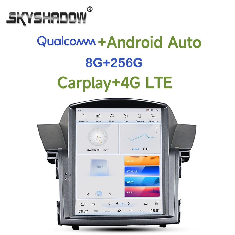 Tesla Qualcomm Carplay 4G LTE 360 Car DVD Player Android 11.0 8G+256G GPS Map RDS Radio wifi Bluetooth For Honda CRV 2012-2016