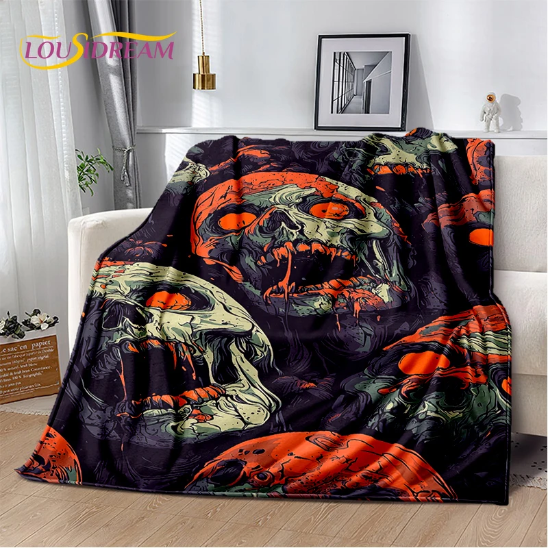 20 Style Gothic Horror Character Skull Ghost Spirit Soft Blanket,Soft Throw Blanket for Home Bedroom Bed Sofa Picnic Travel Gift