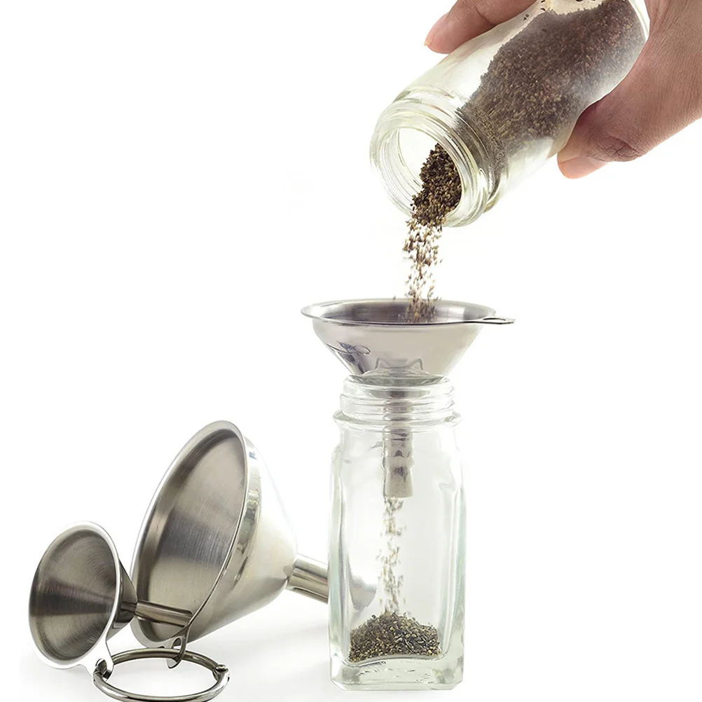 

3Pcs Stainless Steel Kitchen Funnel Oil Wine Liquid Filling Funnel for Home Hotel Daily Use Kitchen Tools