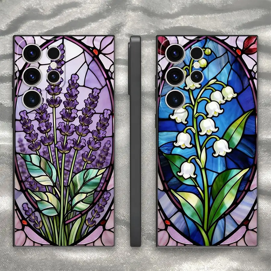 Case for Samsung Galaxy S26 Ultra S21 S25 Plus S22 S24 S23 Note 20 10 S20 FE Phone Cover Colorful Window Flowers