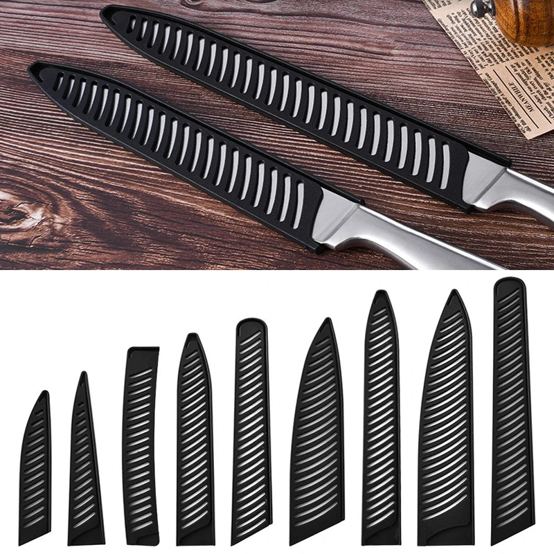 Kitchen Knife Sheath Black Plastic Knife Covers Knife Blade Protector Cover Edge Guards Case Kitchen Accessories