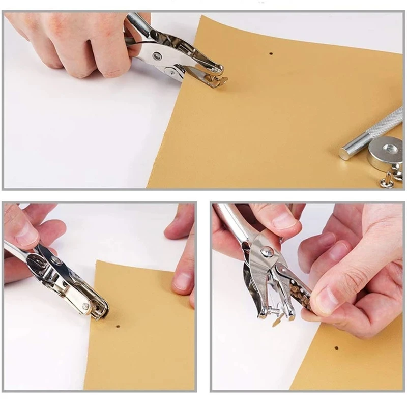 Metall Doppel Kappe Nieten Stud Runde Spike Nagel Mit Werkzeug Kits Für Schuhe Tasche Gürtel Leathercraft Reparatur Kleidung Bekleidungs Zubehör – Detail 7