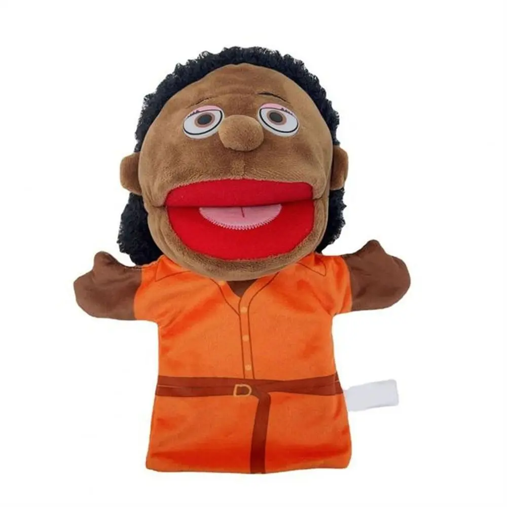 Juguete de mano interactivo para enseñanza, juguetes de peluche africanos de piel negra, marionetas de dedo, muñecos de dedo, marioneta de mano de felpa
