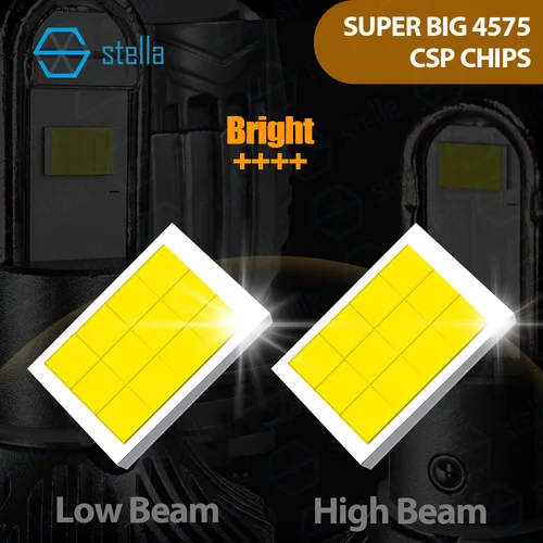 Imagen 2 del producto Stella 1 Juego de bombillas de faro de proyector de lente Bi-LED H4 de tercera generación de 120W de alta potencia para automóvil/Motor superbrillant 300000LM