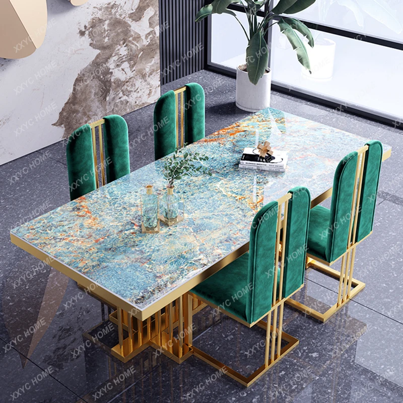 

Marble Dining Table Coffee Hotel Garden Dressing Kitchen Dining Table Conference Luxury Mesa Comedor Balcony Furniture