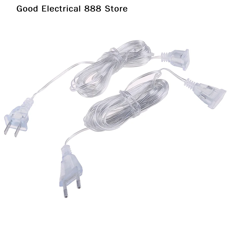 【GE】5m EU/UK Plug Power Christmas Extension Plug Line Cable Extender Wire for LED String Light Electricity Wire