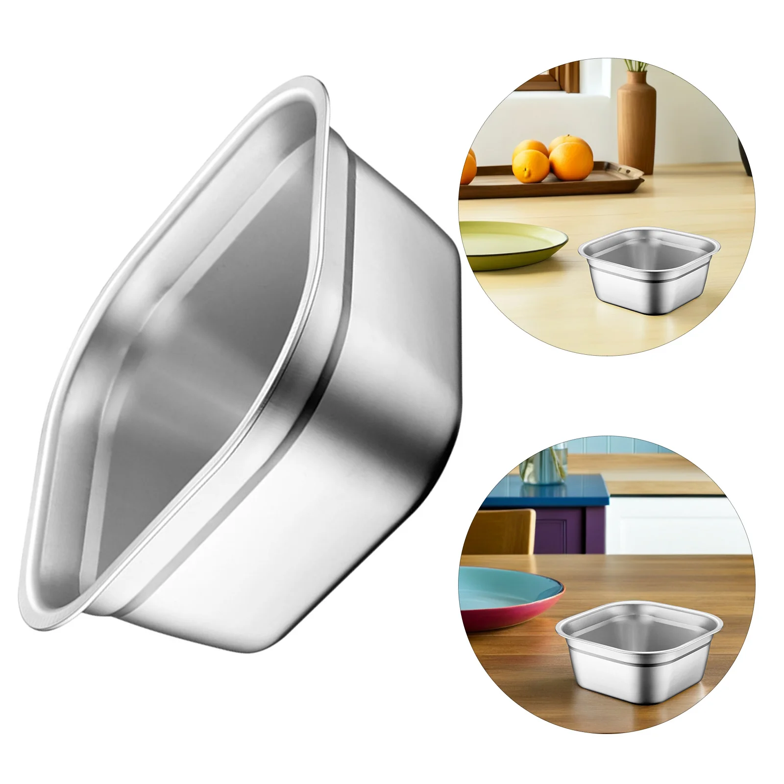 

Stainless Steel Basin 22Cm Heavy Duty Kitchen Vegetable Washing Bowl Smooth Flat Bottom for Mixing Dough Rice Fruit Salad Prep