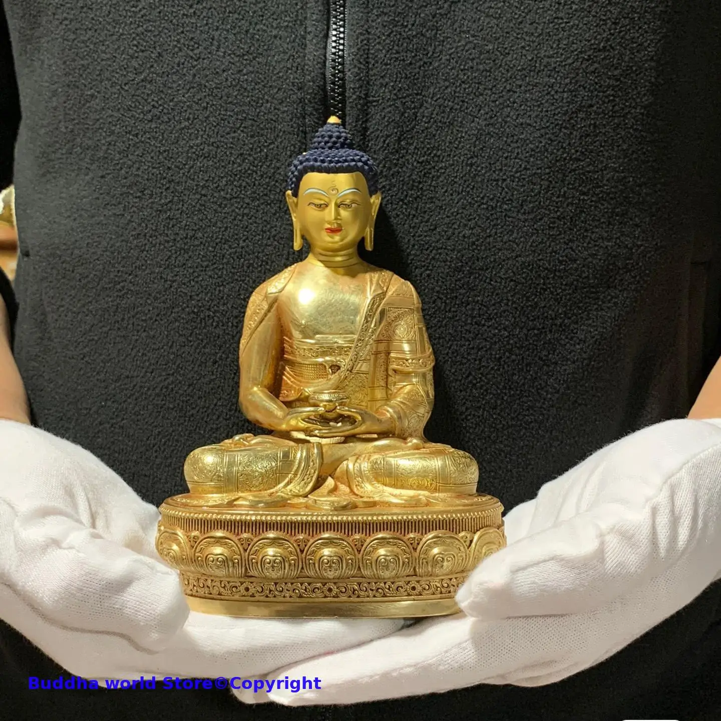 5A GOOD Buddhist supplies Devout buddha statue Sakyamuni Amitabha Mitukpa Vajrasattva Tara Guanyin buddha Gold plating copper