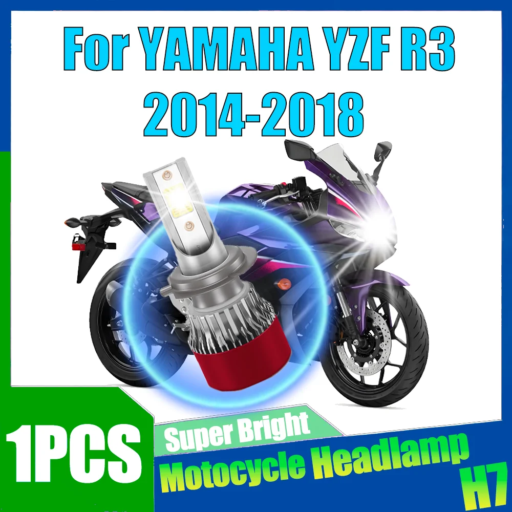 1X H7 светодиодная фара 6000K белая мотоциклетная фара 20000LM высокой мощности Plug and Play для YAMAHA YZF R3 2014 2015 2016 2017 2018 1X H7 светодиодная фара 6000K белая мотоциклетная фара 20000LM высокой мощности Plug and Play для YAMAHA YZF R3 2014 2015 2016 2017 2018