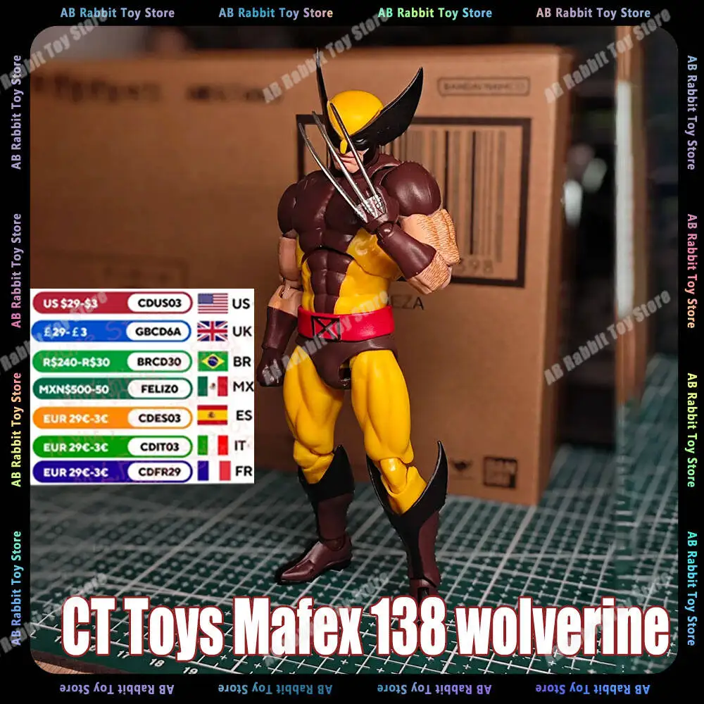 CT Toys Mafex 138 Wolverine Figure Brown Comic X-Men Wolverine Action Figure Shf Anime Figures Ko Model Toy Doll Customized Gift