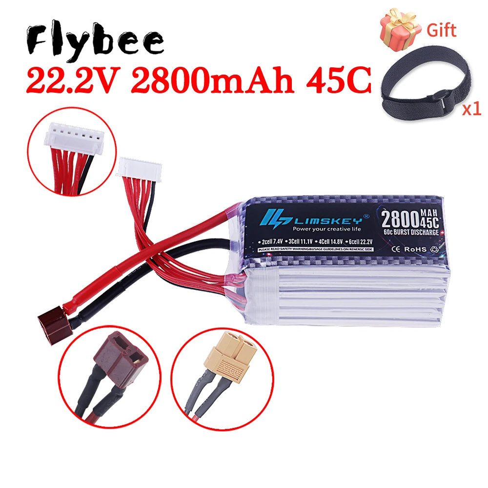 

6S 2800 мАч Lipo аккумулятор 22,2 В 45C с разъемом XT60 Deans T для FPV Дрон Самолет RC Автомобиль Грузовик Лодка RC Модель Запчасти Аккумулятор 22,2 В