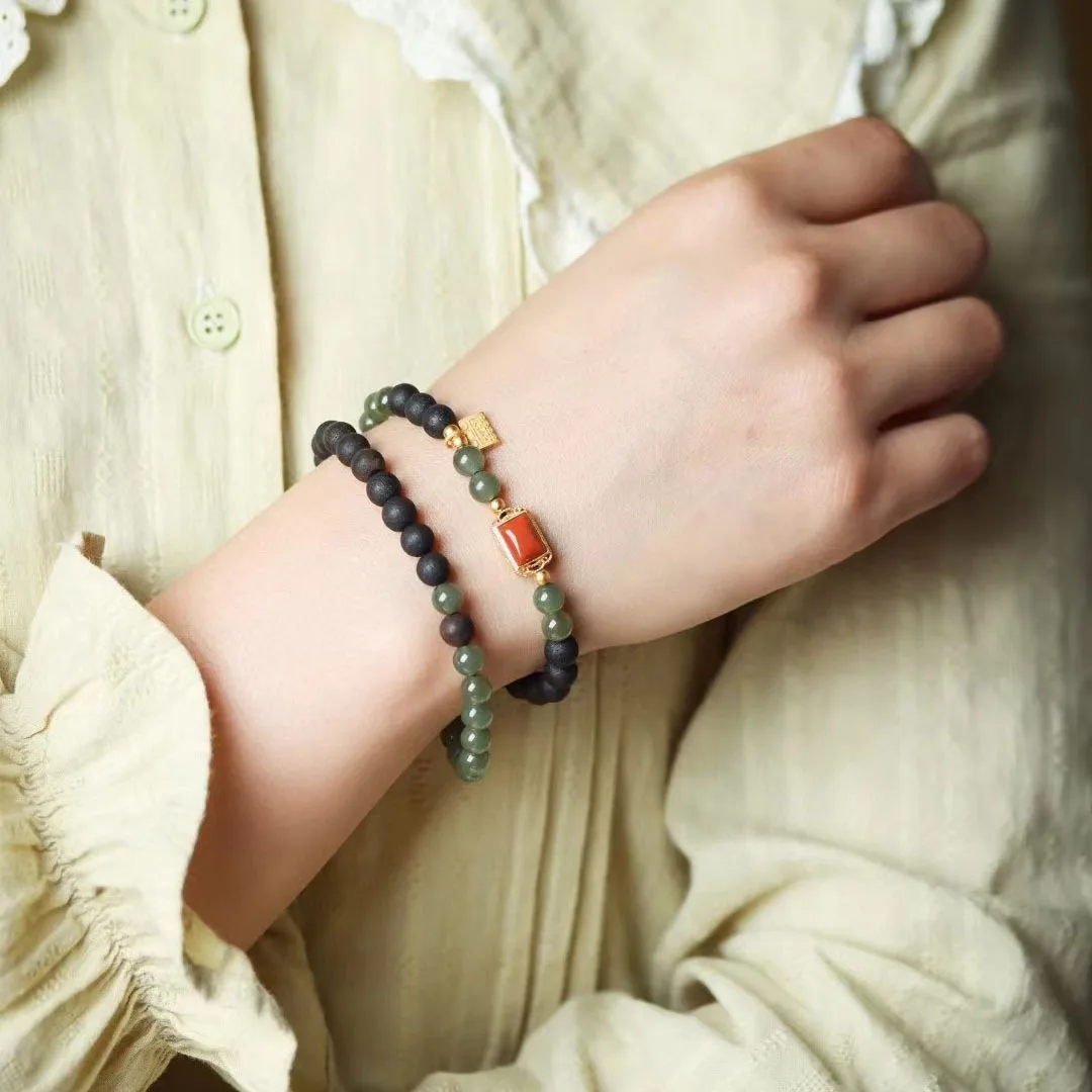 

Original bracelet DIY Hotan Jade Jewelry China-Chic Versatile Luxury Wenju Buddhist beads jewelry