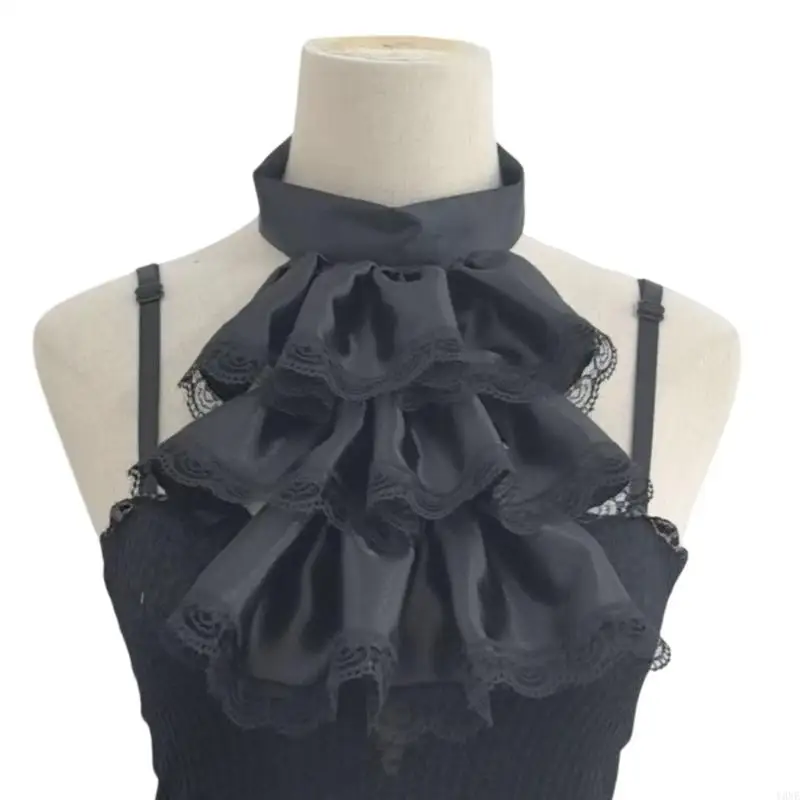 Y3NE Lightweight Polyester Lace Ruffled Collar for Fashionable Daily Use
