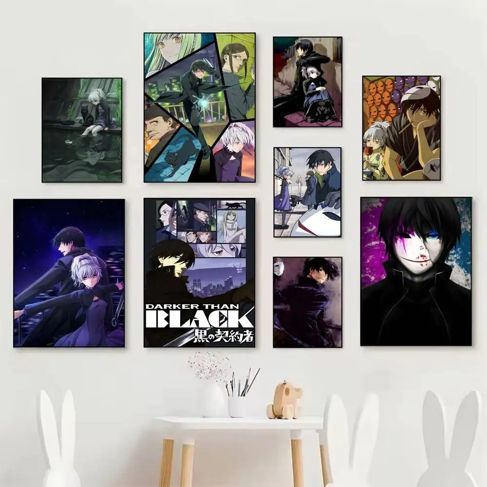 Anime D-Darker than Black Manga Posters Self Adhesive Waterproof Ideal For Living Room Bedroom Bar Decoration