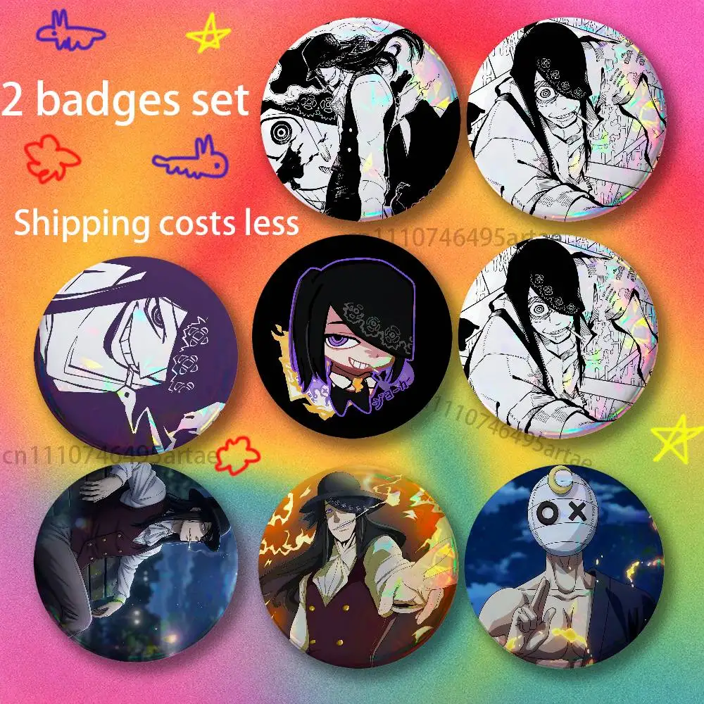 Joker cool Fire Force Benimaru, conjunto creativo de 2 piezas, mochila, ropa, accesorios de joyería, broche redondo de dibujos animados, insignia, botón, regalos