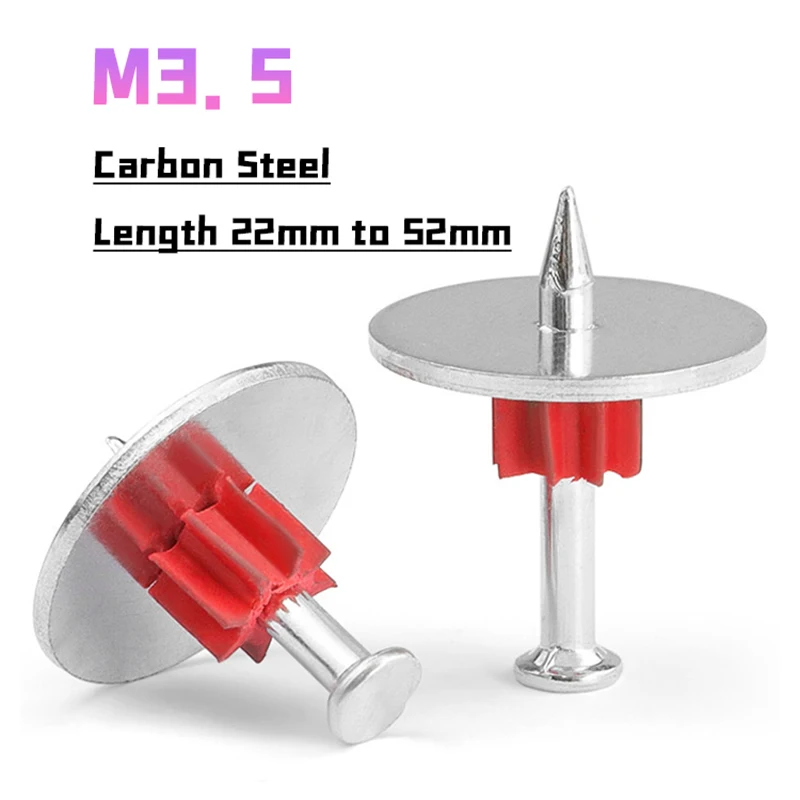 M3.5 Carbon Steel High Strength Gasket Nails, Steel Nails, Cement Nails/Wall Nail Fixators Fastener With Gasket Shooting Nails